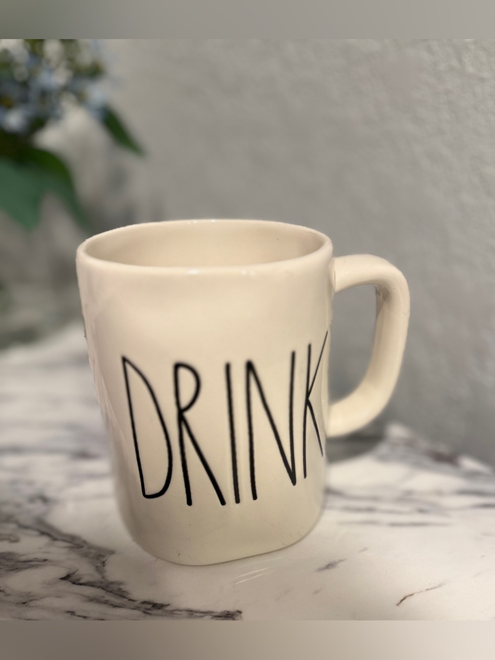 Rae Dunn DRINK Coffee Mug Farmhouse Ceramic Mug Black Lettering Kitchen Decor - Picture 2 of 7